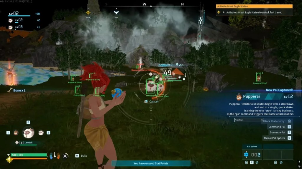 Palworld Pal ESP gameplay screenshot with boxes on wild Pals
